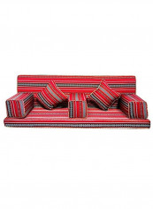 7-Piece Half Foldable Arabic Majlis Floor Sofa Set Multicolour