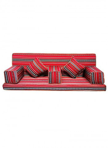 7-Piece Half Foldable Arabic Majlis Floor Sofa Set Multicolour