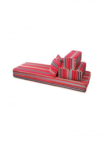 7-Piece Half Foldable Arabic Majlis Floor Sofa Set Multicolour
