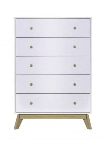 5-Drawer Sweden Chest White 80x120x40cm