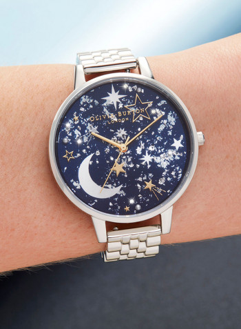 Women's Celestial Silver & Resin & Silver Glitter & Fake Pearl & Stone Dial Watch