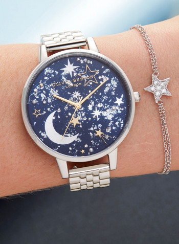 Women's Celestial Silver & Resin & Silver Glitter & Fake Pearl & Stone Dial Watch