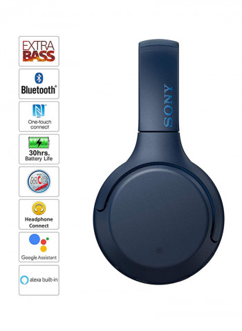 Bluetooth Over-Ear Headphone With  Mic Blue