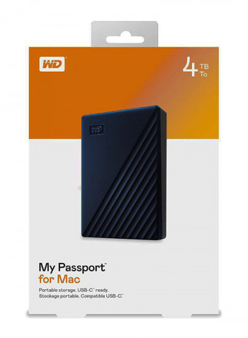 Mac Portable External Hard Drive 4TB Blue