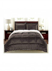 3-Piece Polyster Reversible Comforter Set Polyester Chocolate Twin