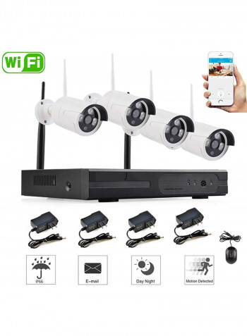 4-Piece Security Recording System HD UK-9604 2MP Wireless Camera Kit