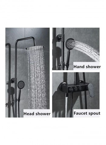 Brass Shower Set Black 71*12*32centimeter