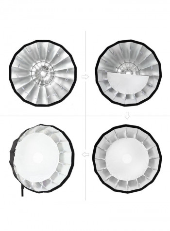 Deep Lightweight Parabolic Umberlla 90centimeter Black/White