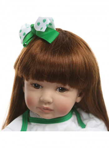 Reborn Baby Doll with Four-leaf Clover Dress 55x15.5x22.5cm