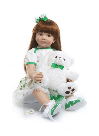 Reborn Baby Doll with Four-leaf Clover Dress 55x15.5x22.5cm