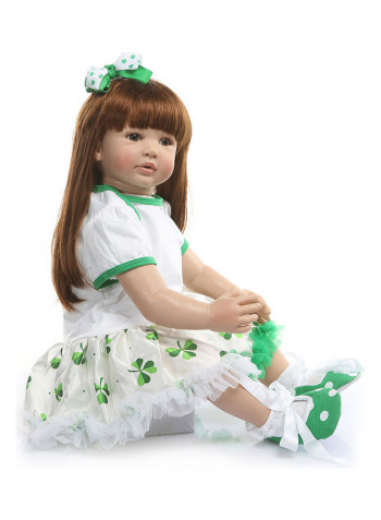 Reborn Baby Doll with Four-leaf Clover Dress 55x15.5x22.5cm