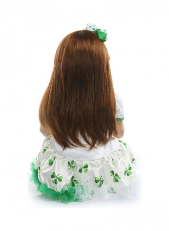 Reborn Baby Doll with Four-leaf Clover Dress 55x15.5x22.5cm