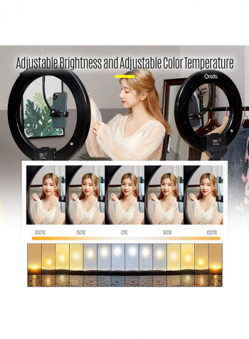 Professional LED Photography Ring Light Kit Black/White