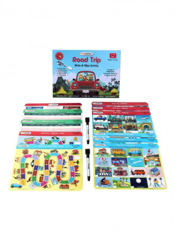 Pack Of 6 Road Trip Write And Wipe Activity Board Game Set