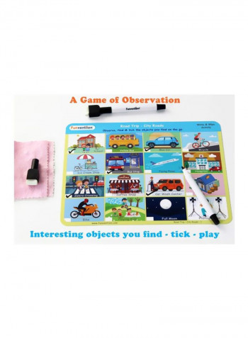 Pack Of 6 Road Trip Write And Wipe Activity Board Game Set