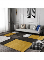 Living Room Modern Colorblock Non-Skid Bedside Rug Kitchen Carpet Yellow 80*180 (W*L)cmcm
