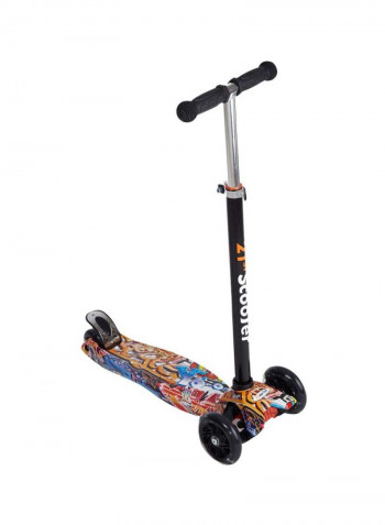 4 Wheel Graffiti Foldable Scooty