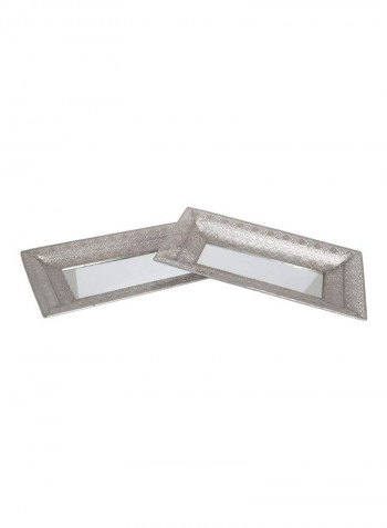 2-Piece Metal Tray Silver