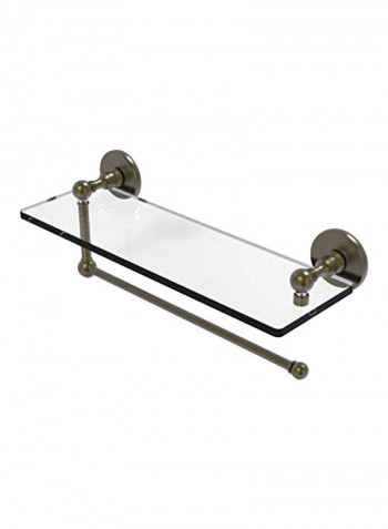 Prestige Skyline Collection Paper Towel Holder Glass Shelf Clear/Gold 5x16 x0.37inch