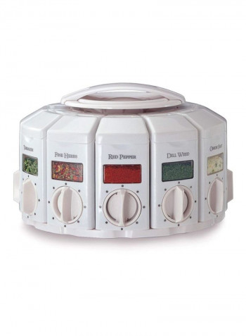 12-Piece Select-A-Spice Auto-Measure Spice Canister Set White/Clear 9x8.75x4inch