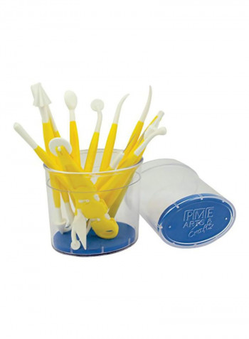 14-Piece Caddy Modelling Tool Set Yellow/White 7.5x2.6x3.9inch