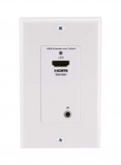 2-Piece HDMI Extender Wall Plate White 8.5x5.8x2.3inch