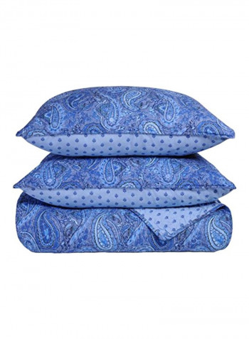3-Piece Quilt Set Navy Blue Full/Queen