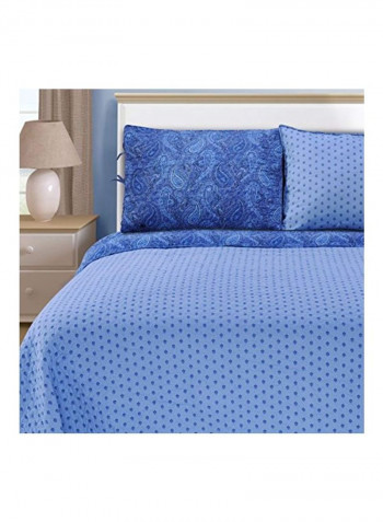 3-Piece Quilt Set Navy Blue Full/Queen