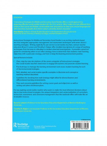 Instructional Strategies For Middle And Secondary Social Studies Paperback