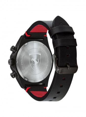 Men's Leather Quartz Chronograph Wrist Watch With Date Display 830712