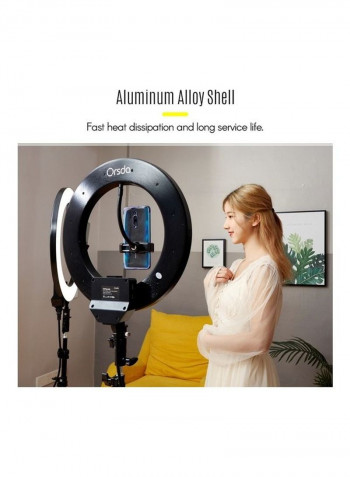 LED Ring Light Dual USB Charging Port with Tripod Stand and Carry Bag White/Black