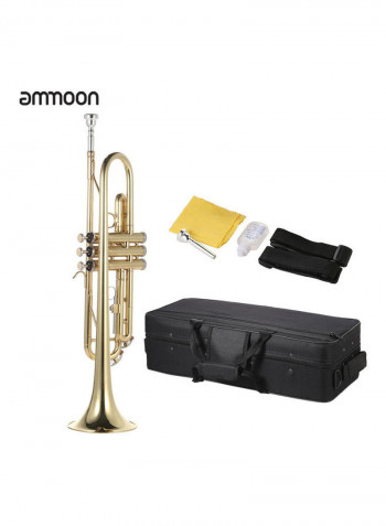 B Flat Brass Trumpet With Mouthpiece Valve Oil Gloves Strap Case