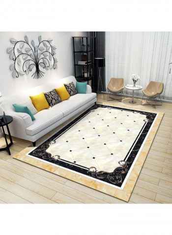 Rectangular Non-Skid Carpet Beige/Black/Yellow 60x90cm