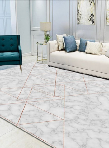 European Luxurious Style Geometry Pattern Living Room Stain-Resistant Ground Mat Grey 80*180 (W*L)cmcm