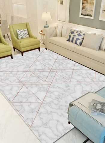 European Luxurious Style Geometry Pattern Living Room Stain-Resistant Ground Mat Grey 80*180 (W*L)cmcm