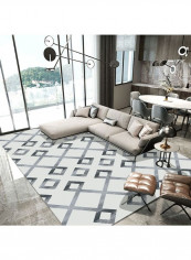 Living Room Carpet Geometric Pattern Modern Simple Rug Grey 80*180 (W*L)cmcm