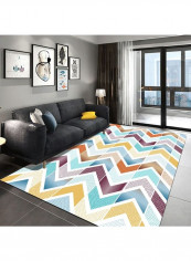 Rectangular Carpet Colorblock Non-Skid Durable Bedroom Living Room Rug multicolour 80*180 (W*L)cmcm