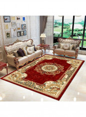 Floral Non-Skid Decorative Rug Red/Yellow 80x180cm