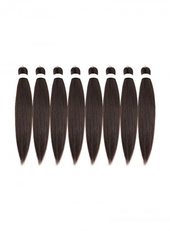 Pack Of 8 Ombre Straight Hair Extensions Dark Brown 30inch