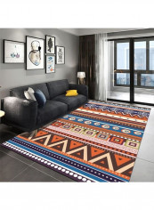 Vintage Style Bohemian Art Rectangular Floor Rug Multicolour 60x90cm