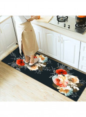 Flower Pattern Non-Skid Rectangular Carpet Multicolour 120x160cm