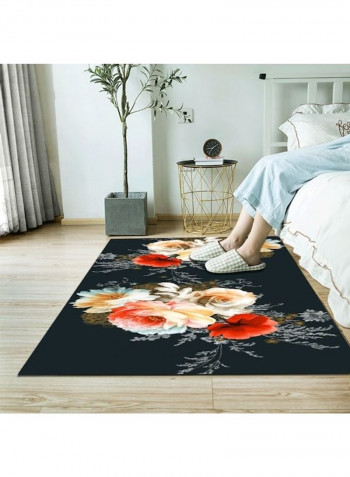 Flower Pattern Non-Skid Rectangular Carpet Multicolour 120x160cm