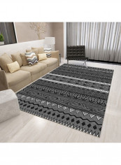 Nordic Style Classic Pattern Supple Home Rug Black 80x180cm