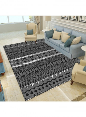 Nordic Style Classic Pattern Supple Home Rug Black 80x180cm