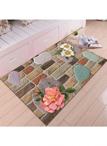 Printed Floor Rug Multicolour 80x180cm