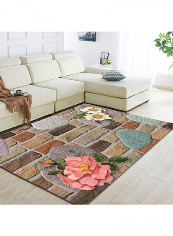 Printed Floor Rug Multicolour 80x180cm