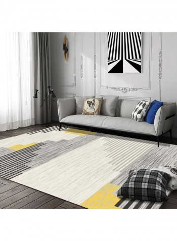 Rectangular Modern Simple Style Non-Skid Floor Rug Grey/Black/Yellow 120x160cm