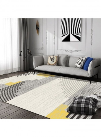 Rectangular Modern Simple Style Non-Skid Floor Rug Grey/Black/Yellow 60x90cm