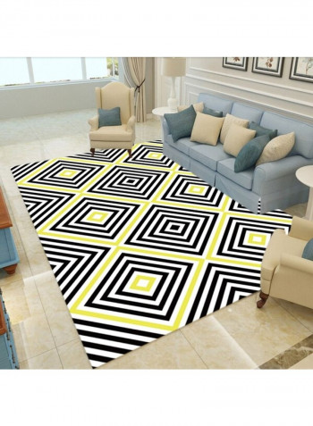 Simple Style Square Pattern Rectangle Cozy Floor Rug Multicolour 60x90cm