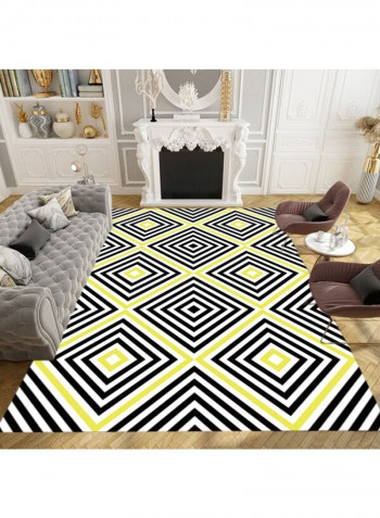 Simple Style Square Pattern Rectangle Cozy Floor Rug Multicolour 60x90cm